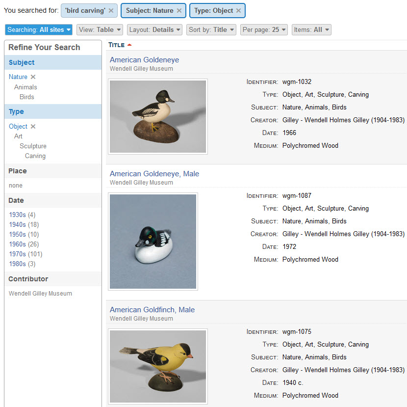 All sites search for bird carving