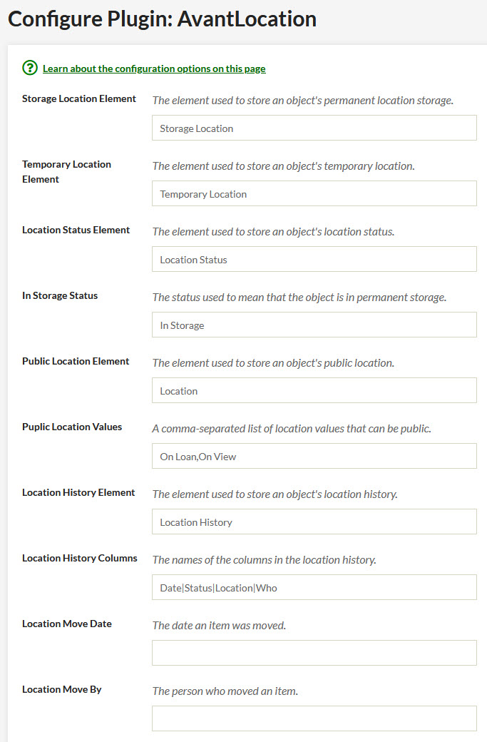 AvantLocation configuration page