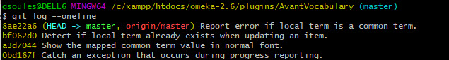 git log --oneline