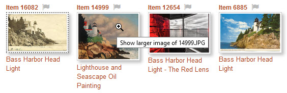 Example of an item page