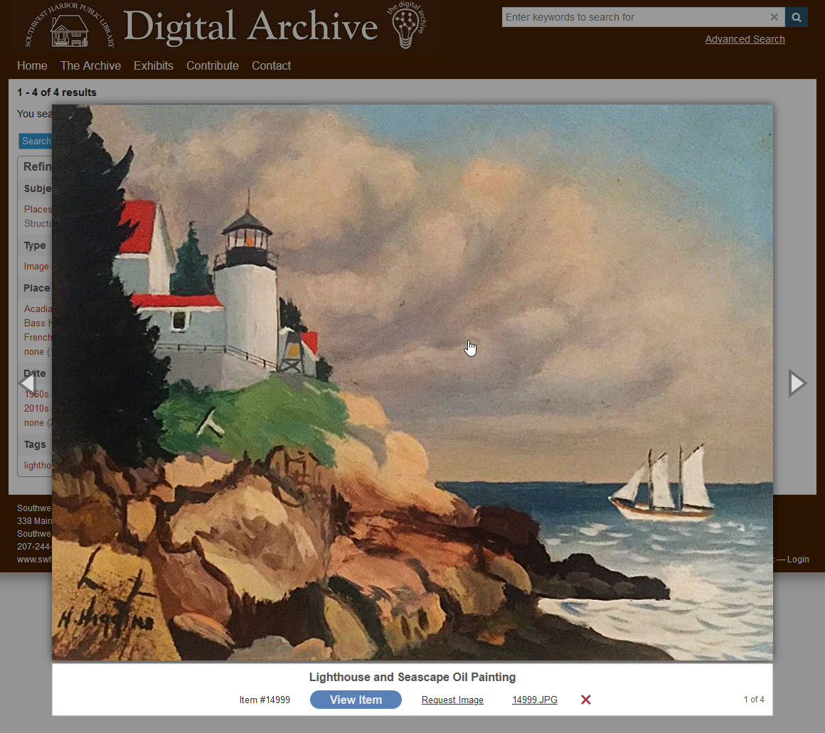 Example of an item page