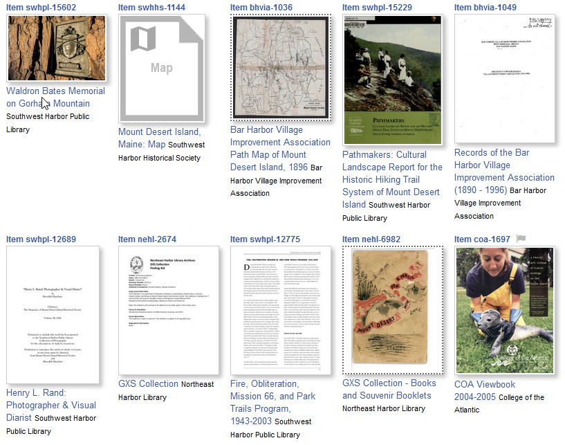 Viewing search results in a gird view