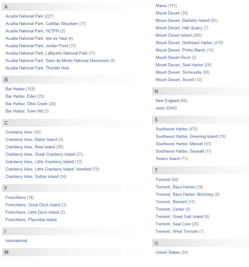 Viewing search results in a index view